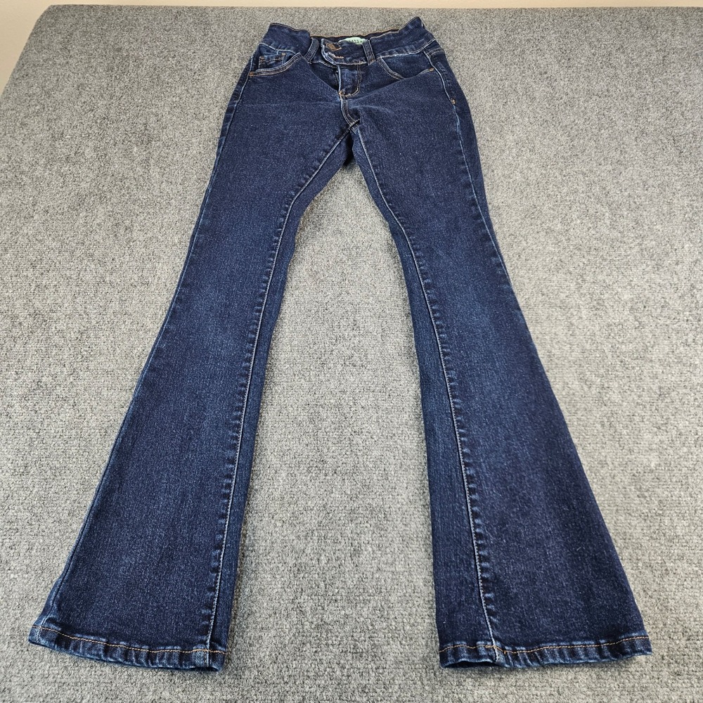 Sky Jeans Womens Size 0‎ Dark Wash Flare Leg Denim Double Button R/H2258-0